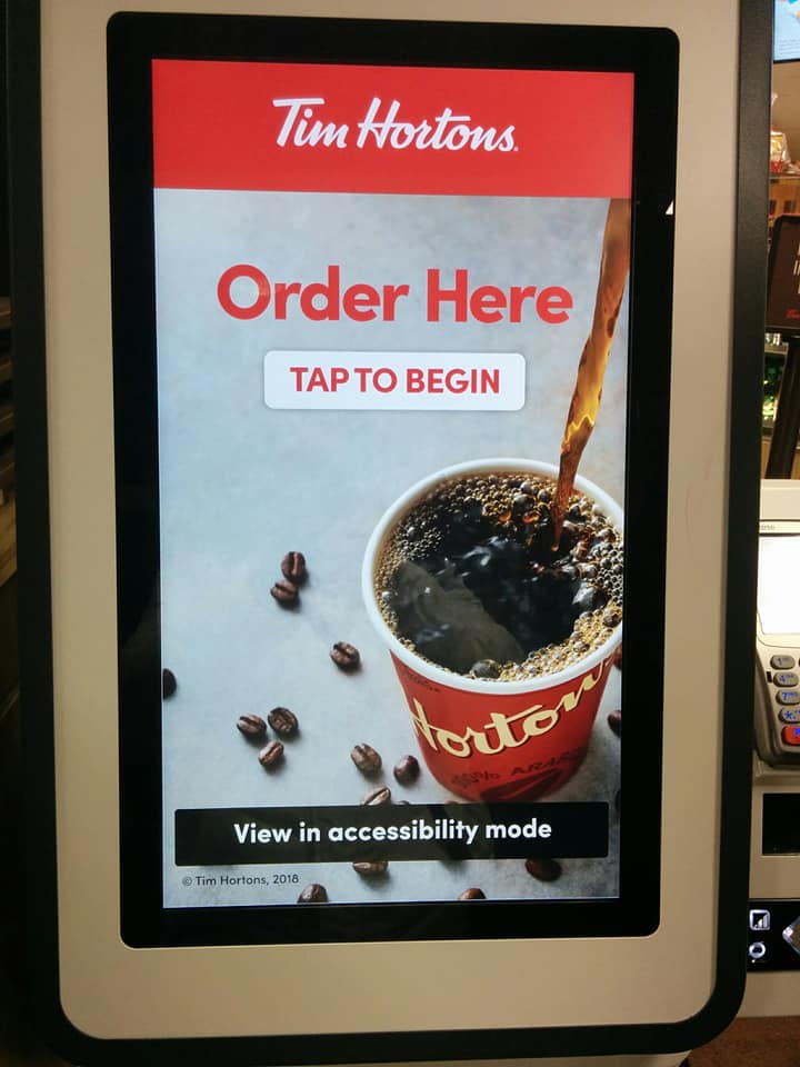 Touch-screen Kiosk with accessibility mode